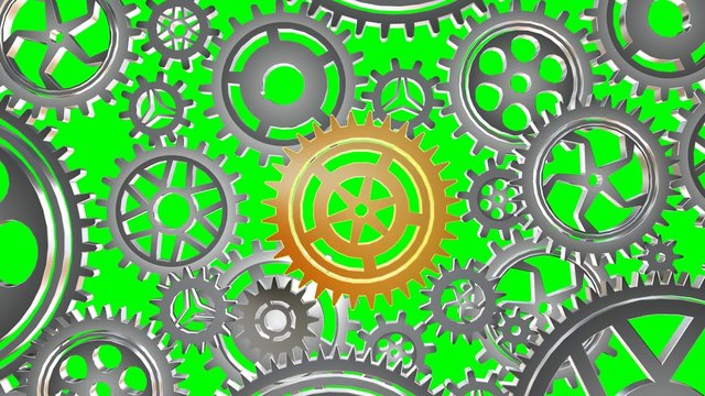Rotating metal gears loop