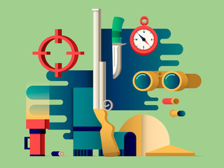 Set of accessories for hunting