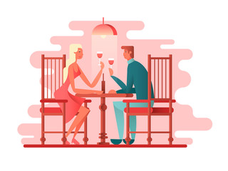 Romantic dinner a couple of lovers