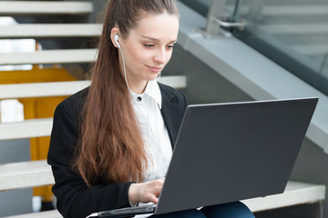 Business woman with laptop
