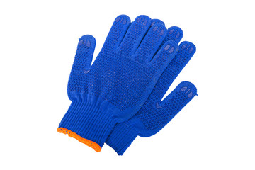work gloves isolated blue background