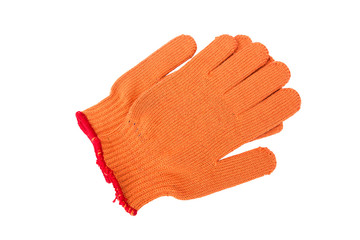 work gloves orange color isolated background