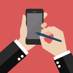 Hand writting on smartphone