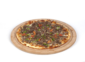 Mixed pizza on a white background