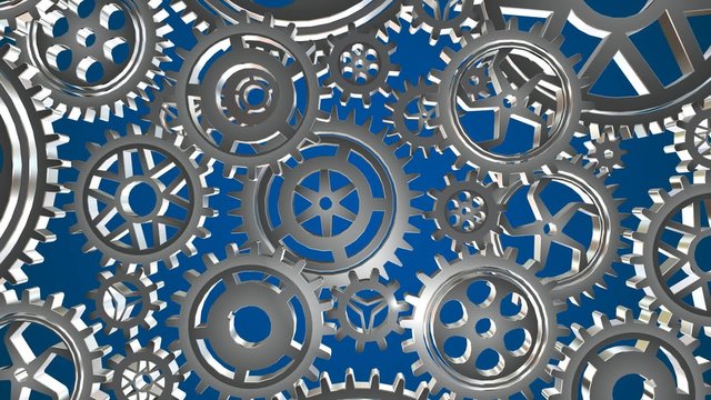 Rotating metal gears loop