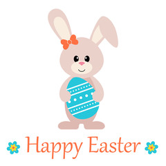 easter bunny with egg and text