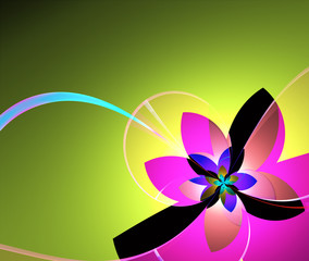 Multicolored symmetrical fractal pattern as flower