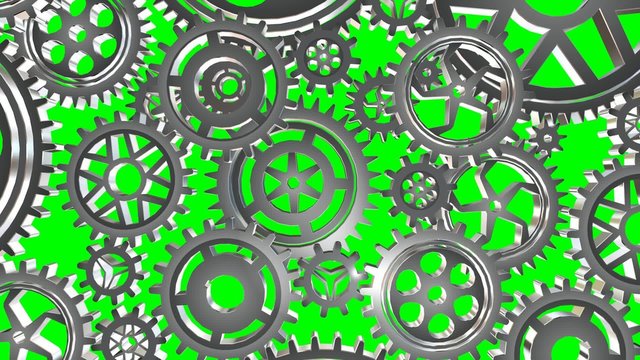 Rotating metal gears loop