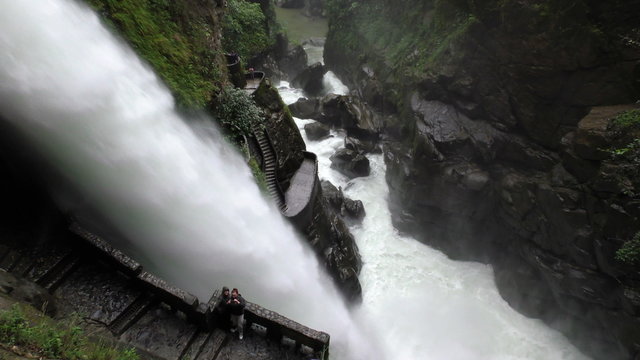 Capture stunning travel photos at Pailon del Diablo,the breathtaking Devil's Cauldron waterfall in Ecuador,a must visit destination for tourists.