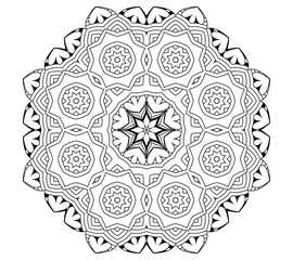 Mandala. Ethnic decorative elements. Hand drawn background. Islam, Arabic, Indian, ottoman motifs.