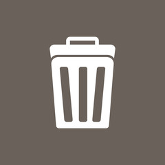 Delete, Recycle Bin,Trash Can Or Dustbin Icon on Dark Gray Color. Eps-10.