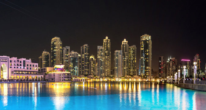 Panorama of Dubai downtown