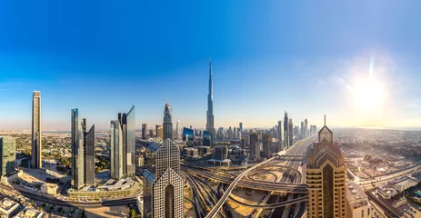 Fotobehang Burj Khalifa Aerial view of Dubai