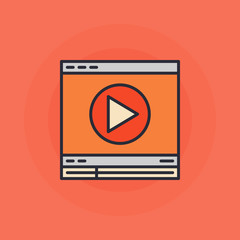 Flat online video icon