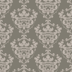 Floral ornament damask pattern. Elegant luxury texture for wallpapers, backgrounds and invitation cards. Vector