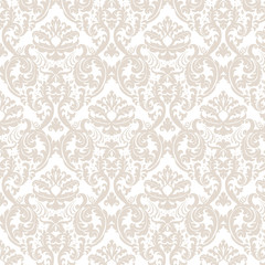 Damask ornament pattern in gold. Vector