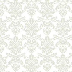Baroque Pattern ornament. Vintage floral style damask element for texture, fabric, wallpaper, or invitation cards. Beige olive color. Vector