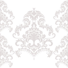Damask luxury ornament pattern in beige. Vector