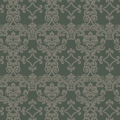 Damask ornament pattern. Elegant luxury texture for wallpapers, backgrounds and invitation cards. Vector