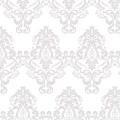 Obraz premium Vector floral damask pattern background. Luxury classic floral damask ornament, royal Victorian vintage texture for wallpapers, textile, fabric. Delicate floral baroque element.