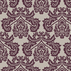 Vintage elegant damask ornament pattern. Luxury texture for wallpapers, backgrounds and invitation cards. Red color. Vector