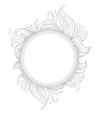 hand-drawn abstraction lineart flowers - Digital watercolor elements in sketch style for wedding, event cards and invitations design