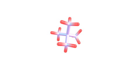 Neopentane molecular structure isolated on white