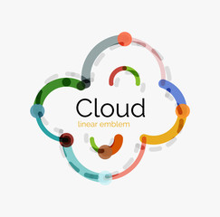 Flat design cloud icon, background