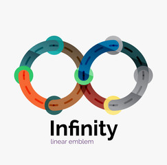 Vector infinity logo, flat colorful design