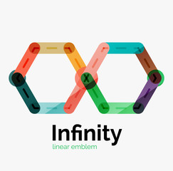 Vector infinity logo, flat colorful design