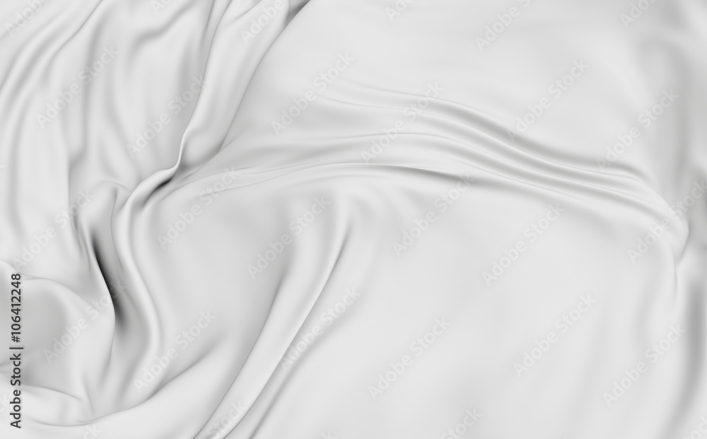 Poster 3d rendered cloth surface, abstract background with deformed plane shape with folds and waves