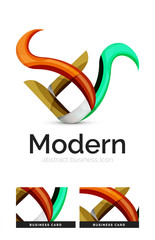 Ribbon swirl business logo
