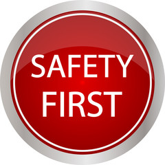 Safety first icon. Internet button on white background.
