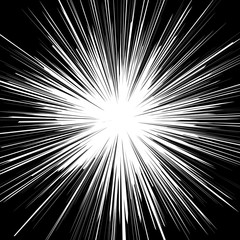 Black and white sunburst abstract background.