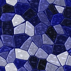 dark blue marble irregular plastic stony mosaic seamless pattern texture background with grout