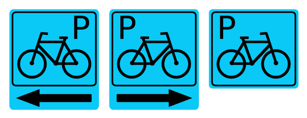 znak parking rowerowy - obrazy, fototapety, plakaty