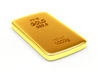 Banking concept. Flat golden bar isolated on white. 