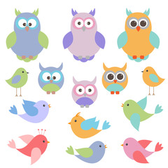 Obraz premium Vector set of birds.