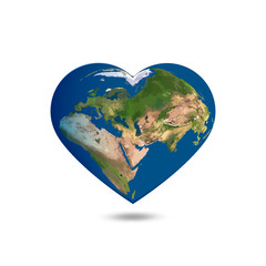 Fototapeta premium Earth in heart shape