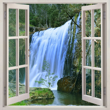 Fototapeta Otwórz okno na Guide Falls, Alpaca Park, na północny zachód od Tasmanii tuż za Burnie, Auastralia