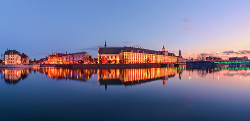 A cityscape of Wroclaw, view from river Odra.