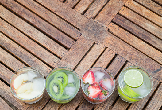 Variety Fruit Infused Water With Iced