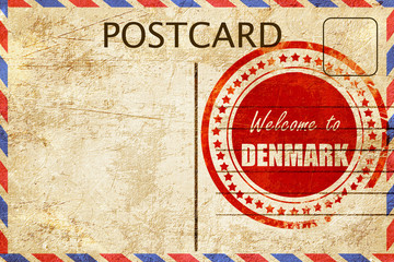 Vintage postcard Welcome to denmark
