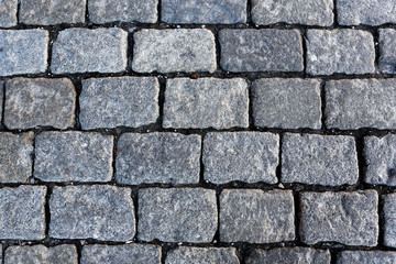 Old stone pavement texture. Russia, Moscow, Red Square