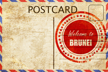 Vintage postcard Welcome to brunei
