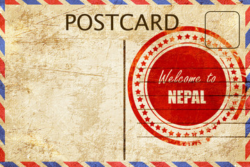 Vintage postcard Welcome to nepal
