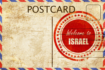 Vintage postcard Welcome to israel