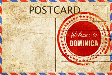 Vintage postcard Welcome to dominica