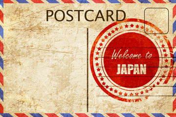 Vintage postcard Welcome to japan