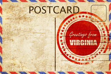 Vintage postcard Greetings from virginia